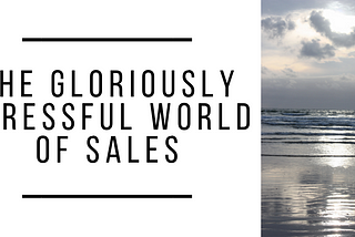 How do you manage in the gloriously stressful world of sales