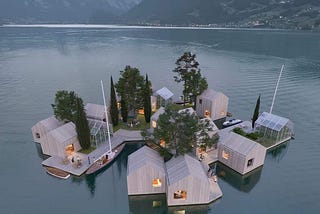 Floating houses made from recycled plastic