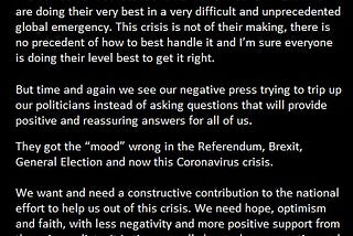 Should we refrain from criticism of government during serious crisis?