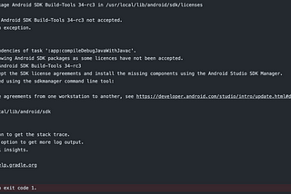 Accept Android build tools licenses