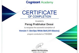 Cognizant Certified DevOps White Belt