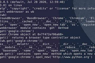 screen capture of Python interactive shell in terminal emulator