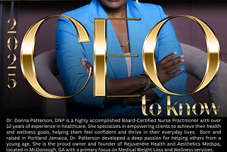 Donna Patterson is a 2025 CEO TO KNOW