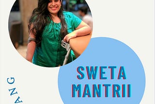 This is a poster about the piece with a photo of Sweta Matrii, who is dressed in green, holding crutches while leaning a wooden table and looking at the camera, smiling, with her name diagonally below that. The name of the piece — The choice to choose is written at the top right corner. On the left bottom is the word Dislang written in stylized formatting.