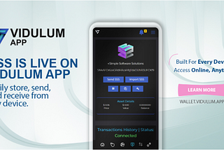 SSS Is Now Listed On The Vidulum Apps