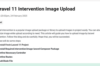 Uploading and Resizing Images in Laravel 11 with Intervention Image: A Step-by-Step Example