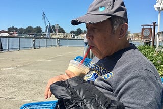 Waiting with Dad at the ferry terminal
