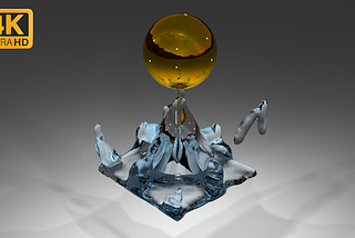 Gold Silver Water Stars Blender 3D 10 hours