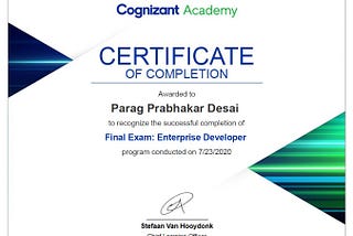Cognizant Certified Enterprise Developer