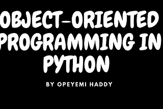 Object oriented programming in python