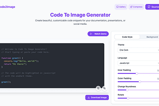 🚀 Introducing the Code to Image Generator App — Turn Code Into Art!