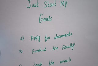 Just Start Your goals