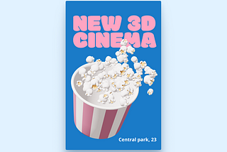 3d cinema poster created in Mega Creator