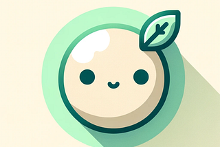 A digital illustration of a cute, anthropomorphic seed or nut character. It has a simple, round face with a content smile and two dots for eyes. The character is encased within a green outline that suggests a shell or a protective layer, and there’s a small, stylized leaf emblem on the top right, adding to its plant-like appearance. The background is a soft, pastel color with a subtle shadow under the character, giving a gentle, friendly vibe.