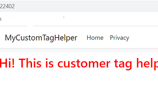 .Net Core Mvc Custom Tag Helper