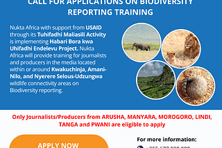 Tanzania’s journalists to benefit from biodiversity reporting training