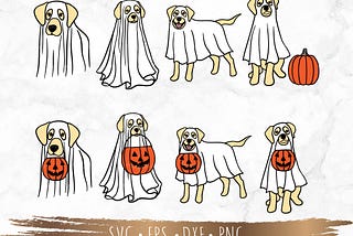 Сute Ghost Labrador Retriever Dog svg, Boo svg, Halloween svg, Files for Cricut, silhouette, Sublimation, Digital Download