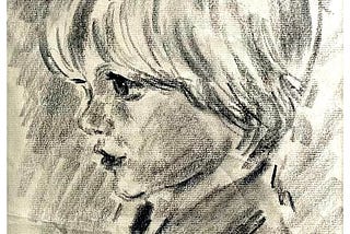 My little brother Rob, charcol drawing at the Skowhegan State Fair
