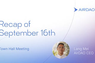 AirDAO Town Hall 9/16/22