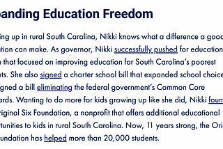 Nikki Haley hints at a 2024 education playbook for Republicans.