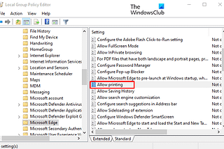 How to Enable or Disable Printing in Microsoft Edge on Windows 10