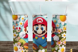 Cartoon Skinny 20 oz Tumbler Sublimation Design PNG - Movie Character Tumbler Straight and Tapered PNG Instant Download