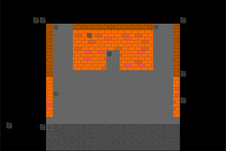 A screenshot of what that room looks like in the editor. In the editor, all of the objects are represented with gray icons.