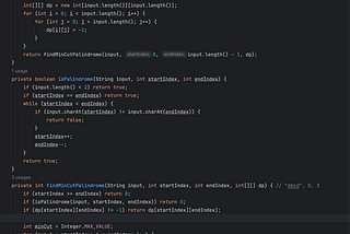 Minimum Cut Partition Palindrome from A Given String