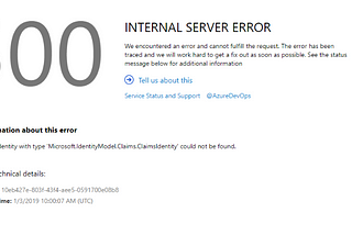 500 error when trying to Add an Azure Resource Manager service connection
