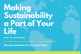 Making Sustainability a Part of Your Life