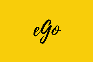 The word “eGo” on a yello background