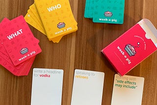 I played “Wash-a-Pig” Headline Game