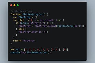 Coding: Flatten an array in Javascript