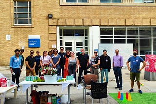 A group photo of Urban Minds and Toronto Metropolitan University’s School of Urban and Regional Planning volunteers and staff