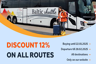 12% discount on all Baltic Shuttle routes
