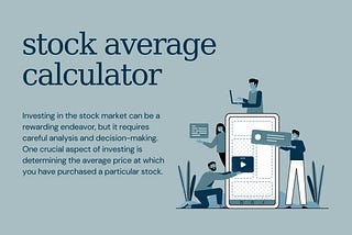 stock average calculator