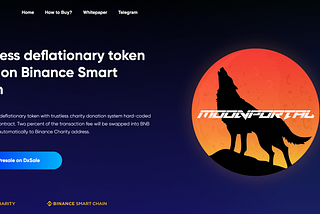 How MoonPortal donating to Charity while gaining yield through deflationary token