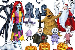 Watercolor Halloween Nightmare Clipart. Other World Love. Ghost, cemetery, pumpkin. Digital prints, printable art, hand painted graphic, PNG