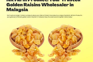 NR Farm Product: Your Trusted Golden Raisins Wholesaler in Malaysia