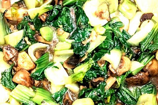 Vegetables — Chinese-Style Baby Bok Choy with Mushroom Sauce