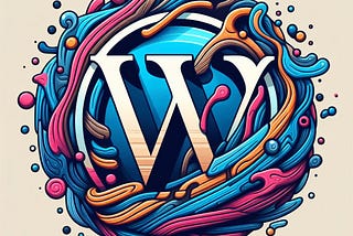 The image shows a smooth transition from the blue and white confluence logo, which consists of two overlapping circles and a letter C, to the blue and white wordpress logo, which consists of a stylized W inside a circle. The image conveys the idea of changing from one platform to another, or integrating them together.