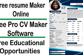 Free online resume maker
Free Online and offline professional Resume (CV) Maker,
Free Premium…