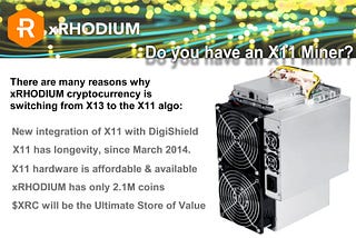 Hard Fork Anounced by The xRhodium Team — Change Of Mining Algorithm