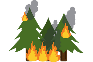 Representative illustration depicting a forest fire