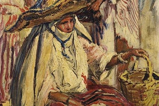 01 Painting by Orientalist Artist; Henry-Jean Pontoy’s Watermelon seller, with footnotes, #101