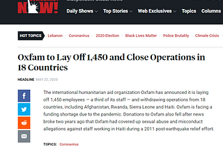 Reforms key when NGOs begin redundancies due to Coronavirus financial crisis