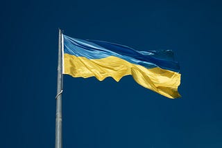 Ukranian flag waving