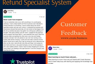 Discover the Success of Create Business ‘Refund Specialist System’ through Our Customers’ Reviews…