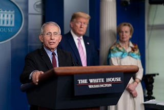 Fauci giving a COVID White House briefing