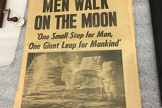 Photo from the Franklin Institute, Philadelphia, PA. This artifact captures the moment these astronauts landed on the moon 50